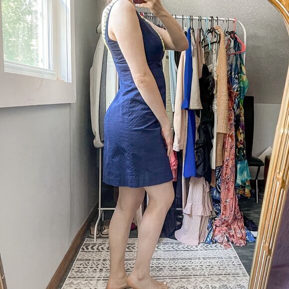 Lilly Pulitzer Blaire Shift Dress Sleeveless True Navy 4 - Picture 2 of 11
